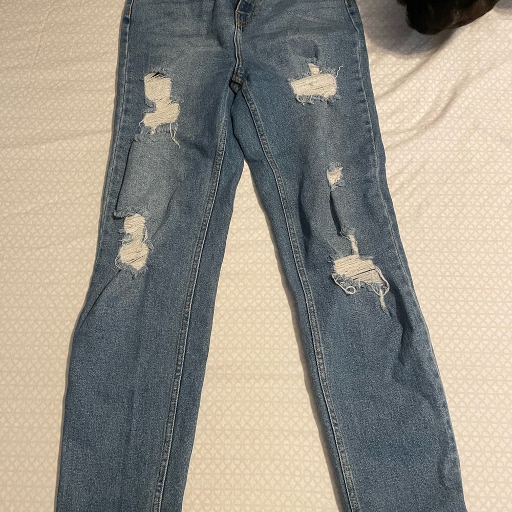 Fashion Nova Blue Skinny Jeans Distressed